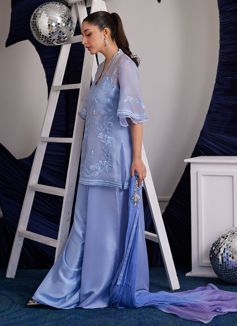 CASSIE PERIWINKLE SHIRT AND DUPATTA | PRET | FARAH TALIB AZIZ