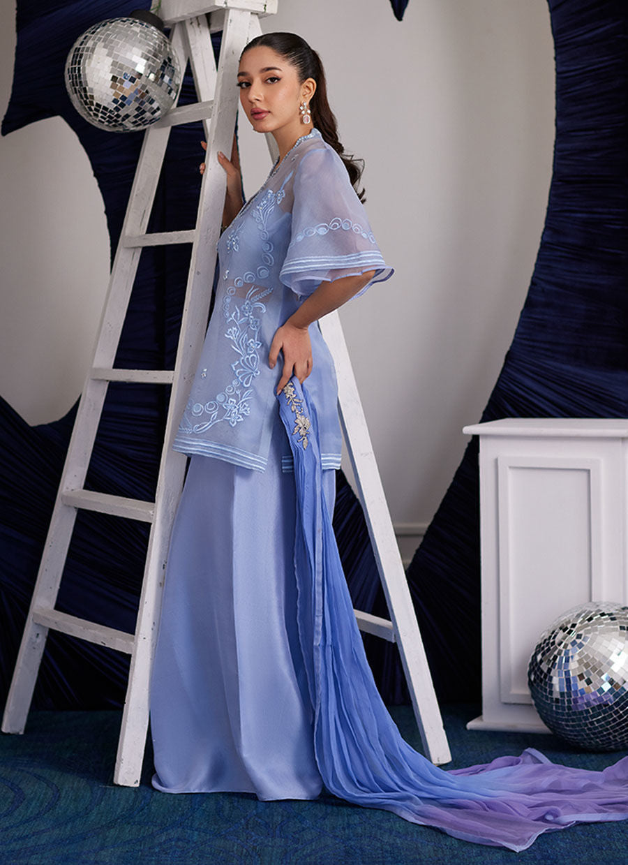 CASSIE PERIWINKLE SHIRT AND DUPATTA | PRET | FARAH TALIB AZIZ