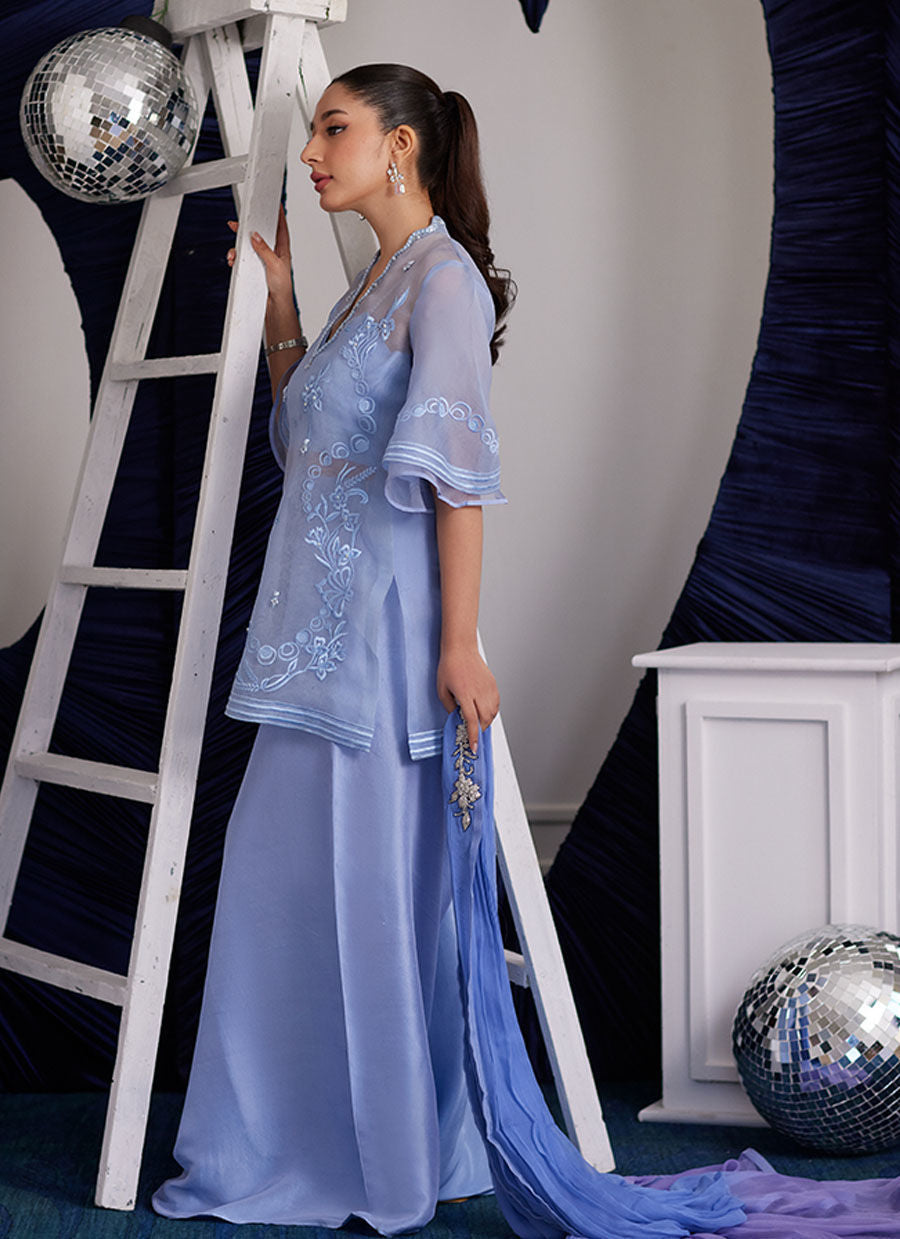 CASSIE PERIWINKLE SHIRT AND DUPATTA | PRET | FARAH TALIB AZIZ