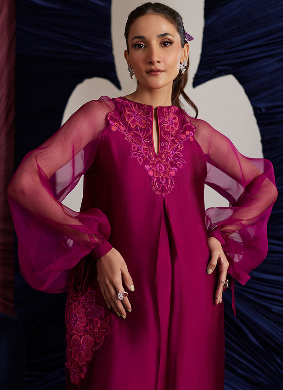 PERI MAGENTA SHIRT| PRET | FARAH TALIB AZIZ