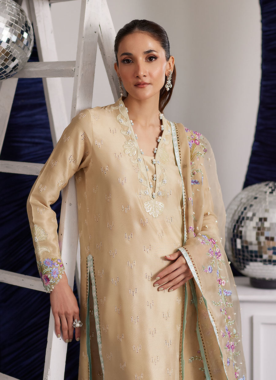 BRENNA CHAMPAGNE SHIRT AND DUPATTA | PRET | FARAH TALIB AZIZ