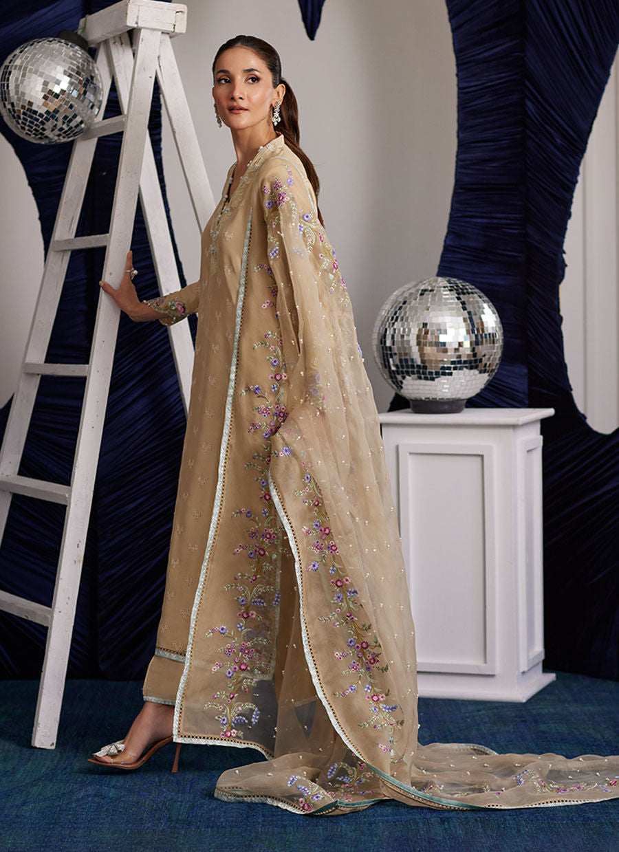 BRENNA CHAMPAGNE SHIRT AND DUPATTA | PRET | FARAH TALIB AZIZ