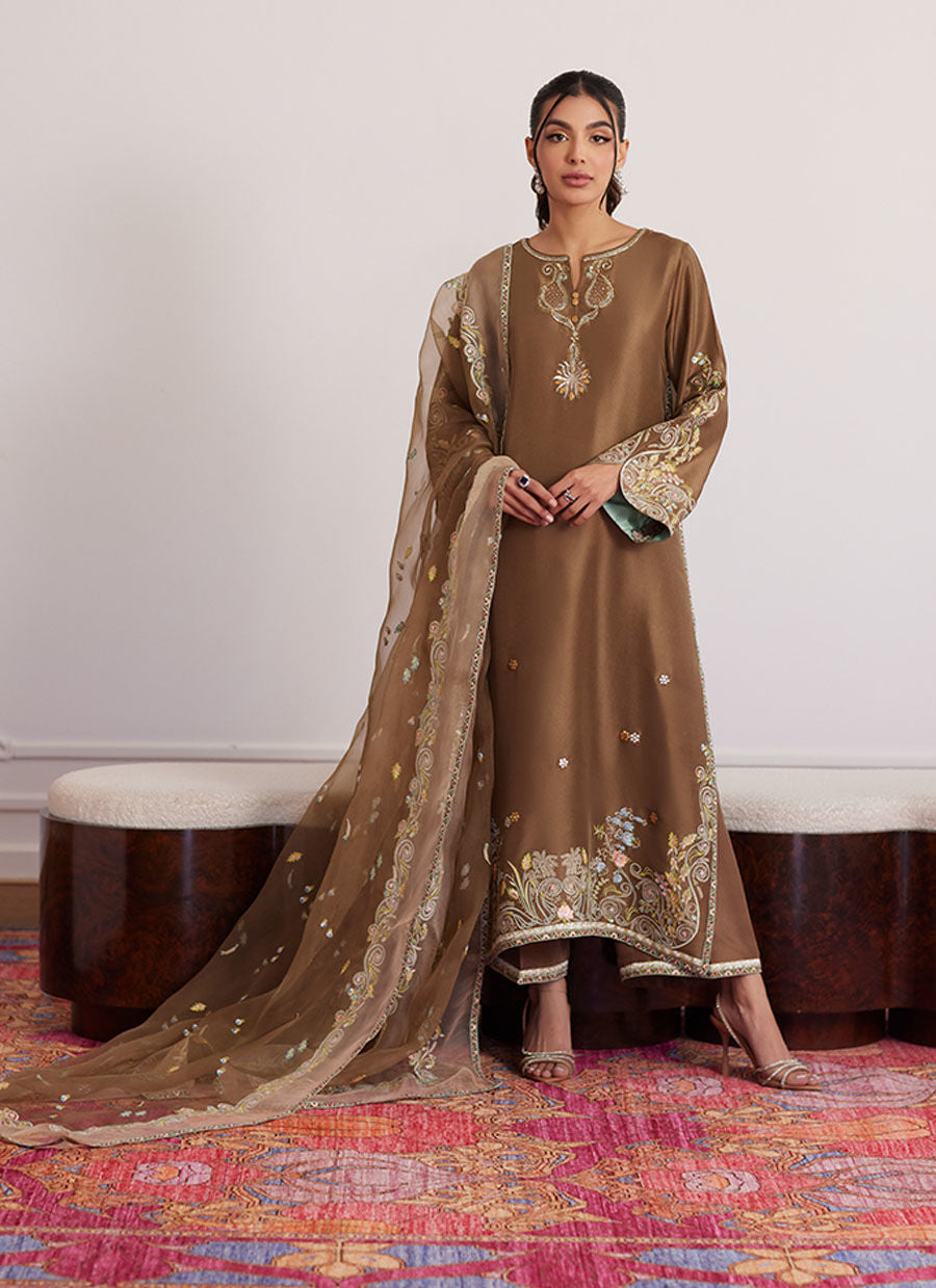 THEA LATTE SHIRT AND DUPATTA | PRET | FARAH TALIB AZIZ