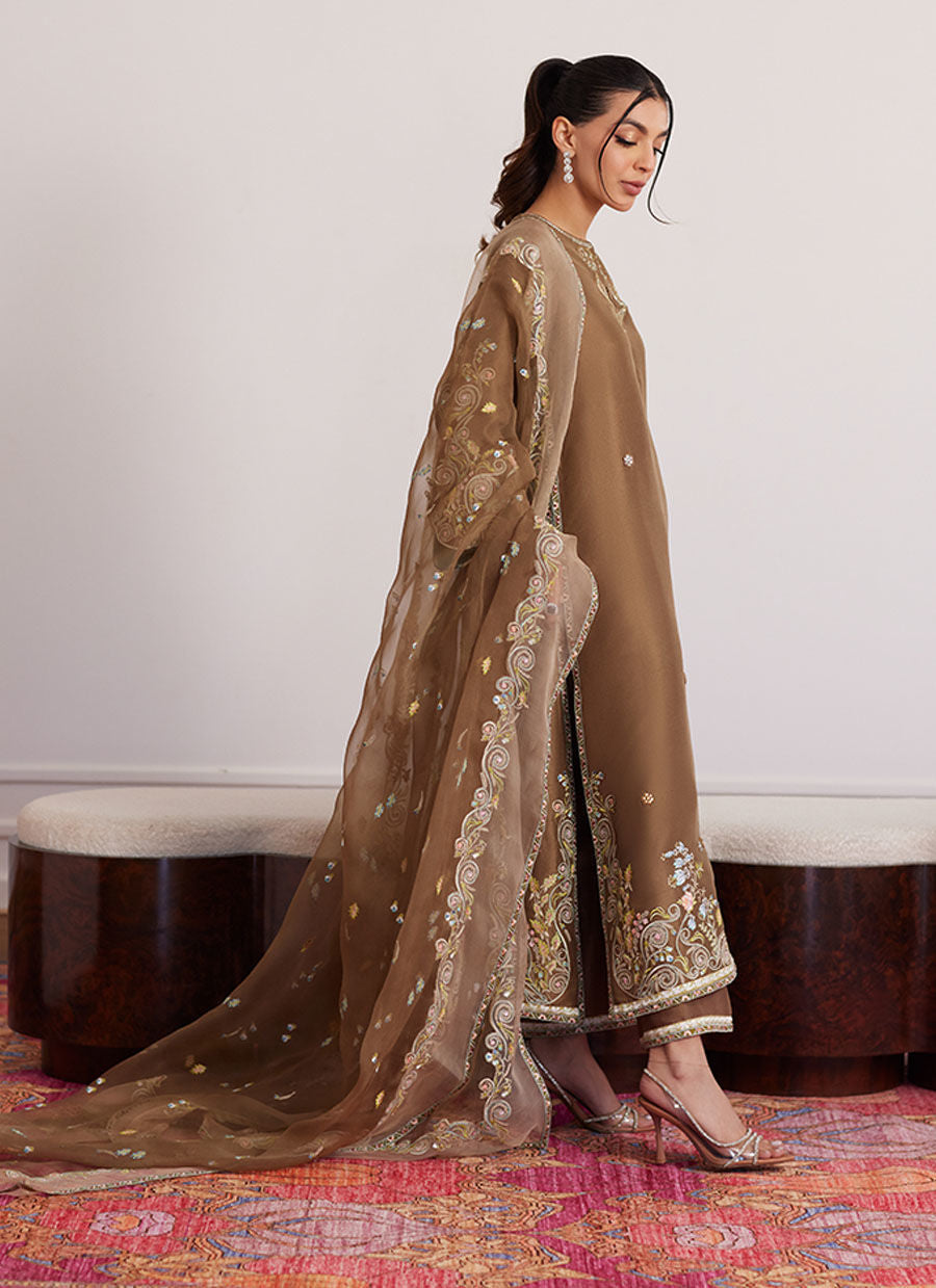 THEA LATTE SHIRT AND DUPATTA | PRET | FARAH TALIB AZIZ