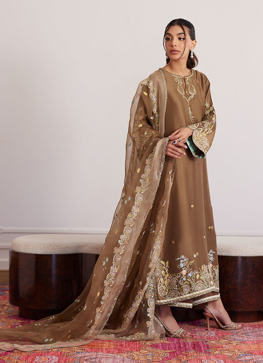 THEA LATTE SHIRT AND DUPATTA | PRET | FARAH TALIB AZIZ