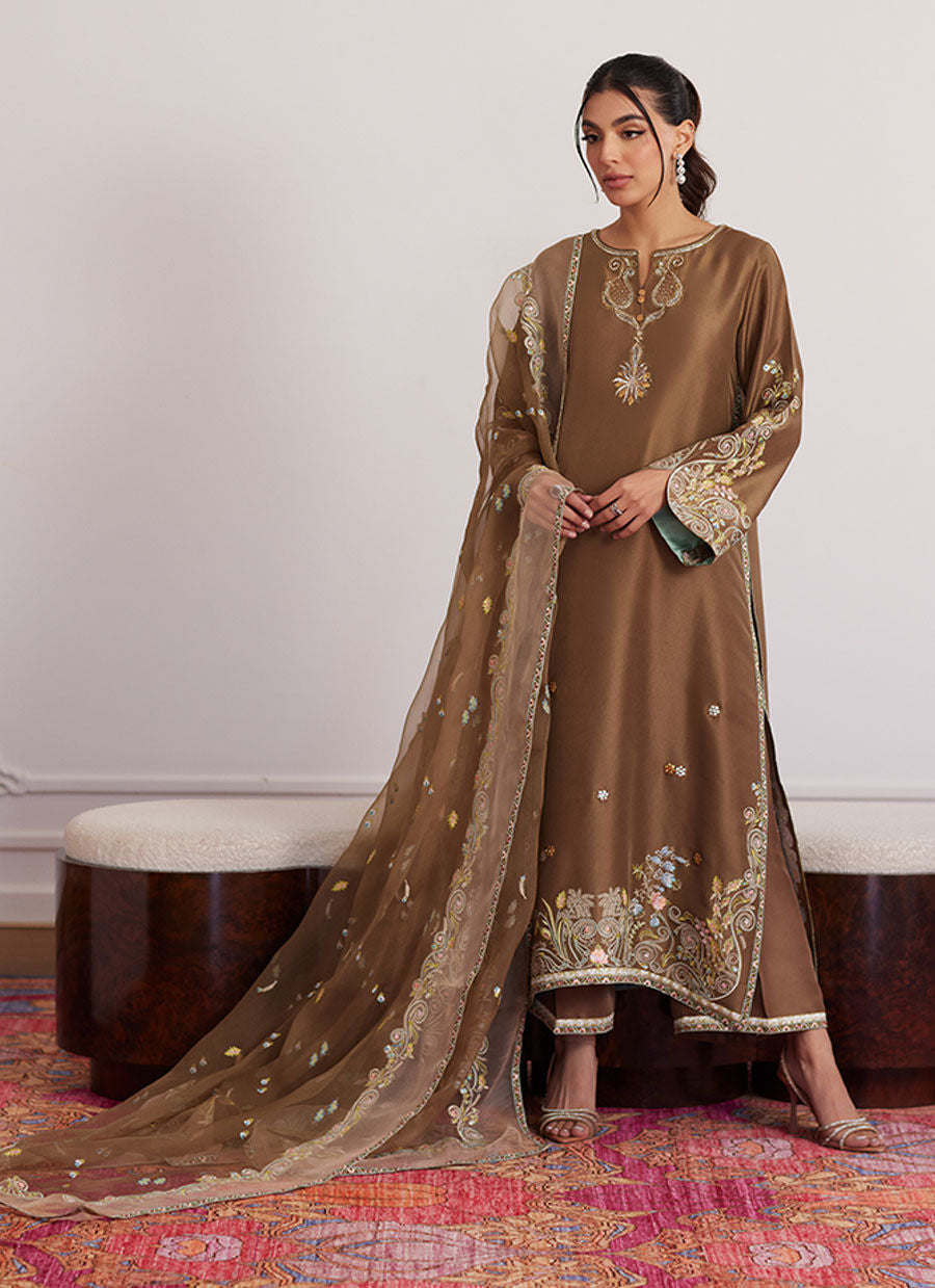 THEA LATTE SHIRT AND DUPATTA | PRET | FARAH TALIB AZIZ