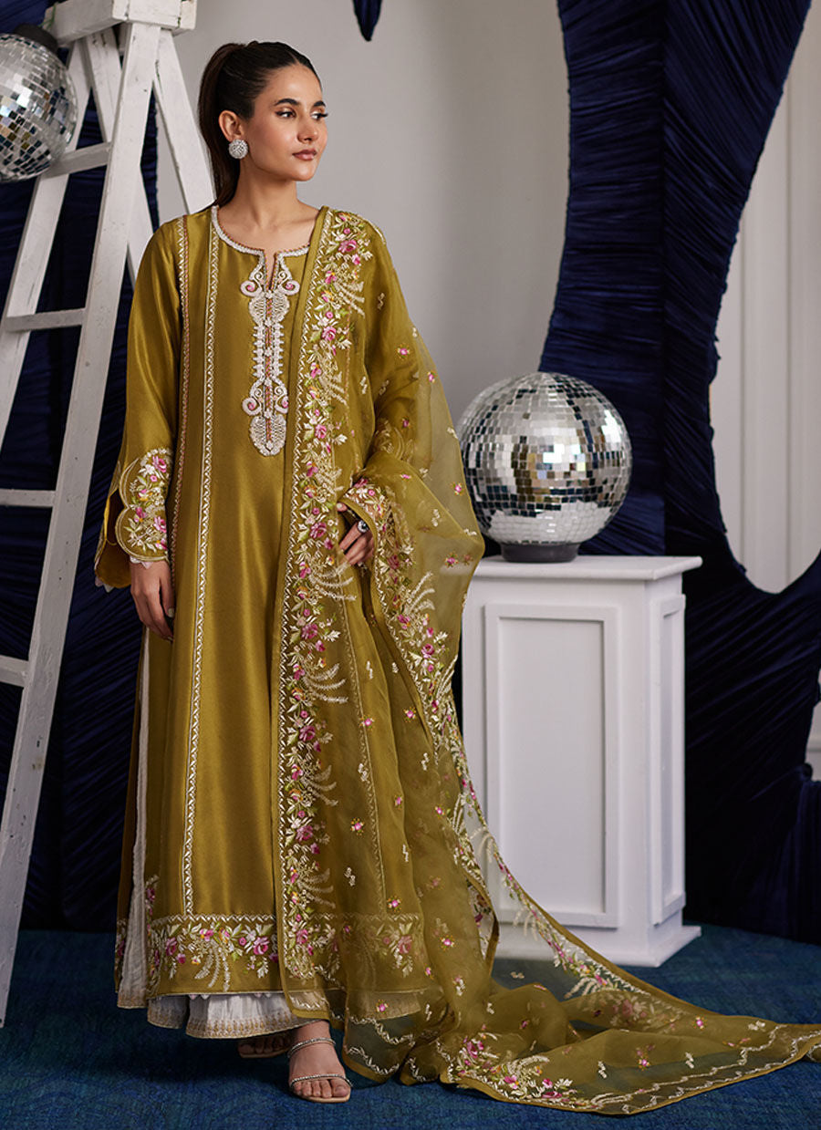 RUE OLIVE SHIRT AND DUPATTA | PRET | FARAH TALIB AZIZ