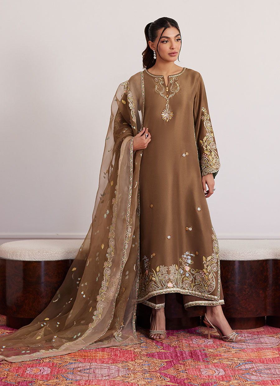 THEA LATTE SHIRT AND DUPATTA | PRET | FARAH TALIB AZIZ