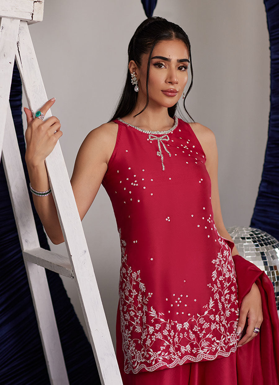IZZY HOT PINK SHIRT AND DUPATTA | PRET | FARAH TALIB AZIZ