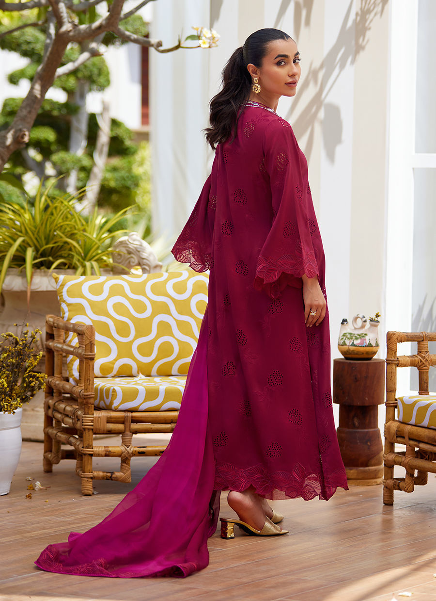AIKO BURGUNDY SHIRT AND DUPATTA | Farah Talib Aziz 2025