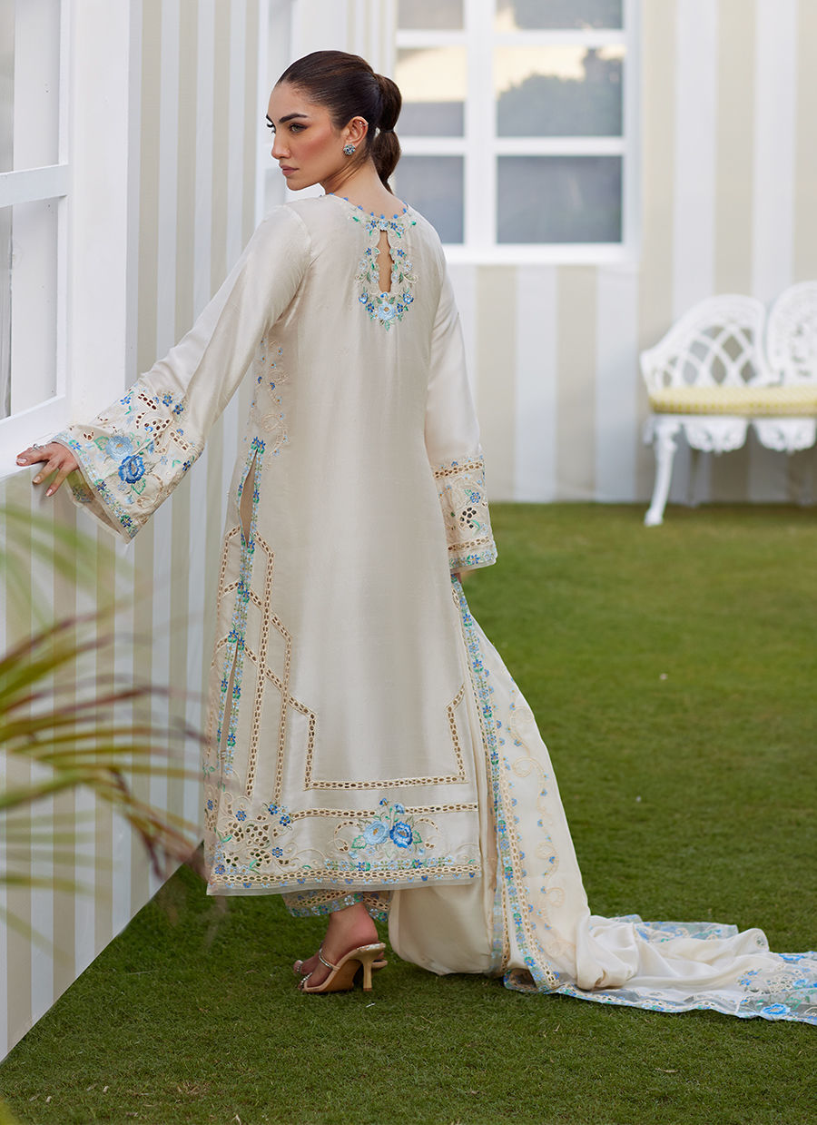 DELINA IVORY SHIRT AND DUPATTA | Farah Talib Aziz 2025