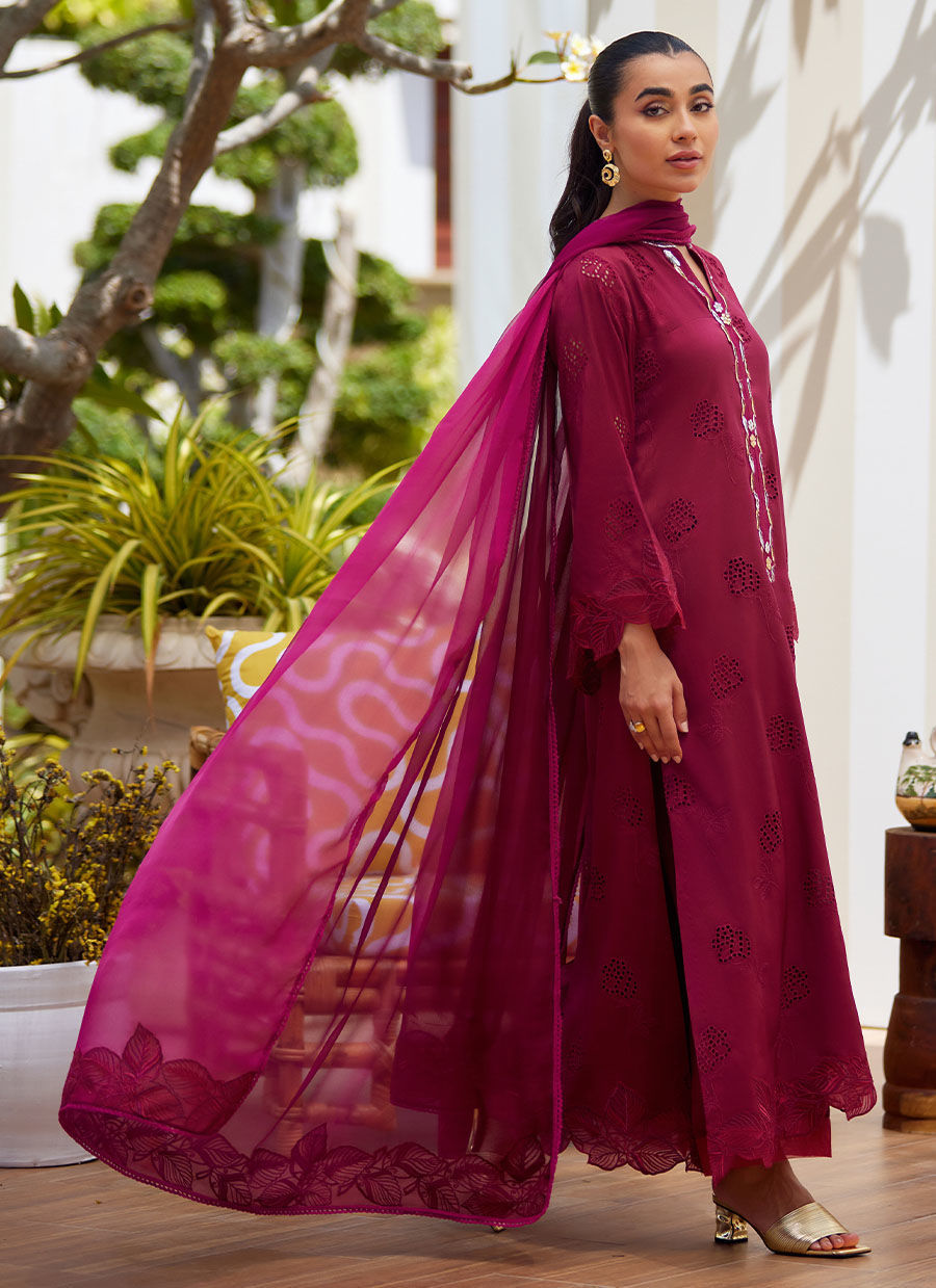 AIKO BURGUNDY SHIRT AND DUPATTA | Farah Talib Aziz 2025