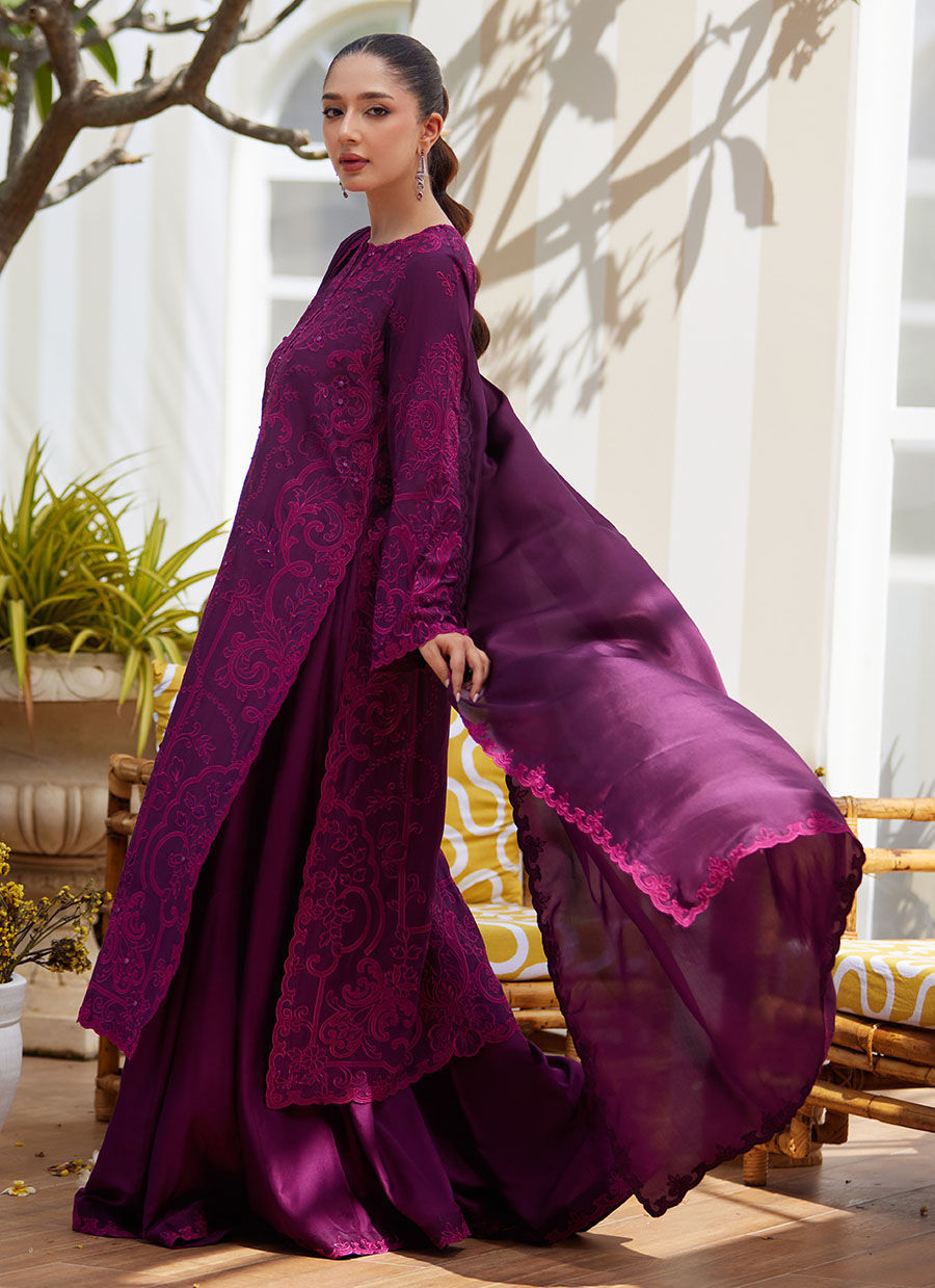 SINA PLUM SHIRT AND DUPATTA | Farah Talib Aziz 2025