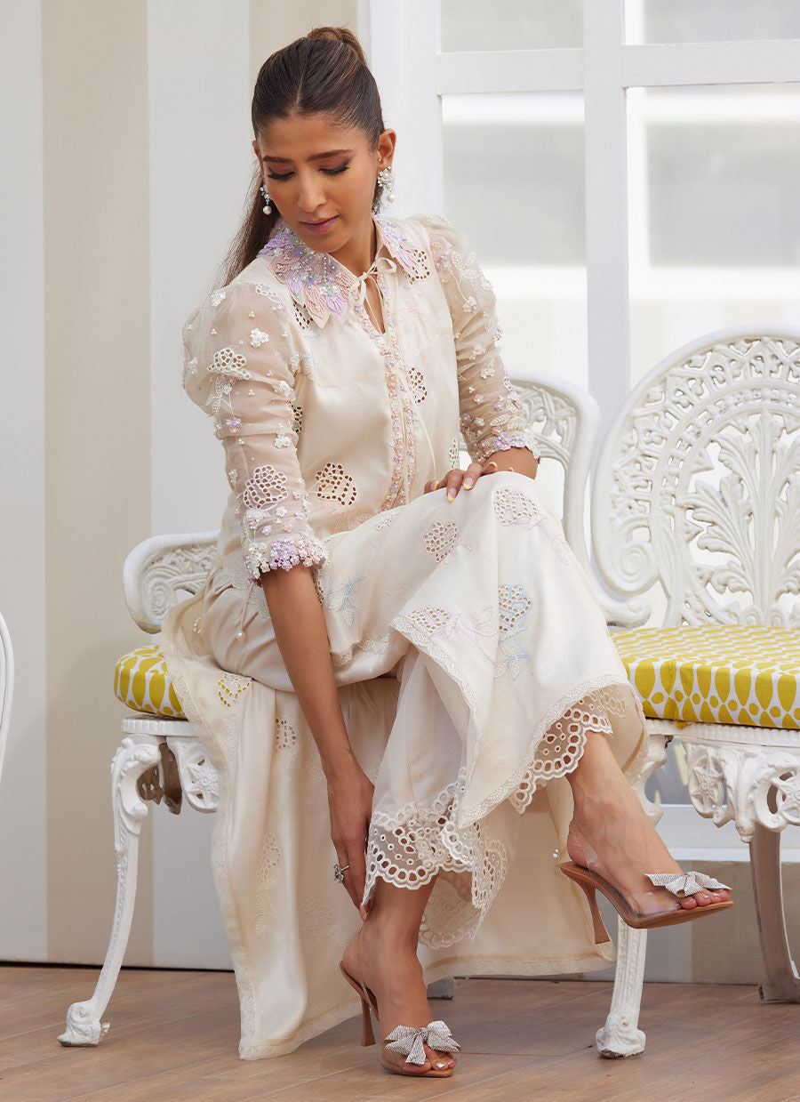 LEELA IVORY SHIRT | Farah Talib Aziz 2025