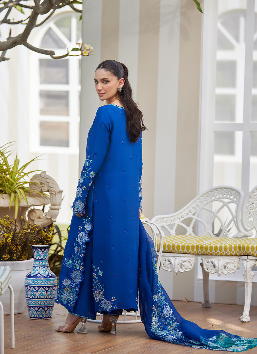 TAVIA COBALT SHIRT AND DUPATTA | Farah Talib Aziz 2025