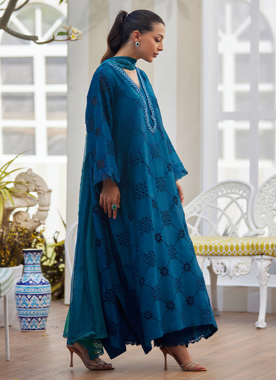 CELA TEAL SHIRT AND DUPATTA | Farah Talib Aziz 2025