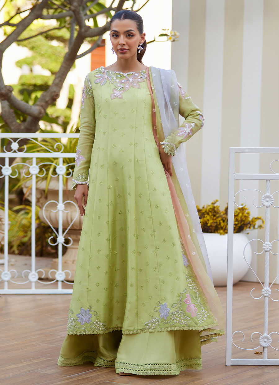 TALYA APPLE GREEN KALIDAAR AND DUPATTA | Farah Talib Aziz 2025