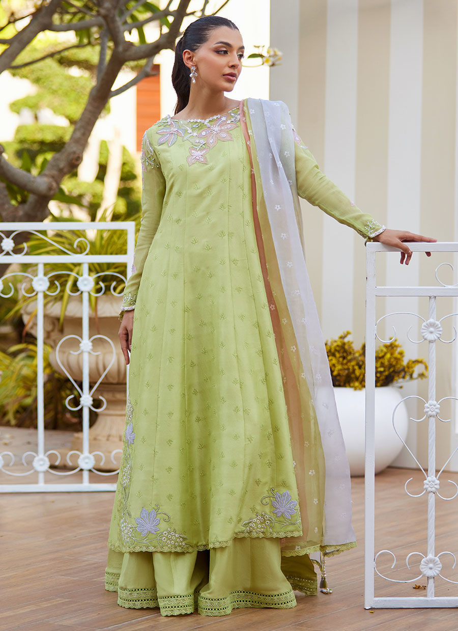 TALYA APPLE GREEN KALIDAAR AND DUPATTA | Farah Talib Aziz 2025