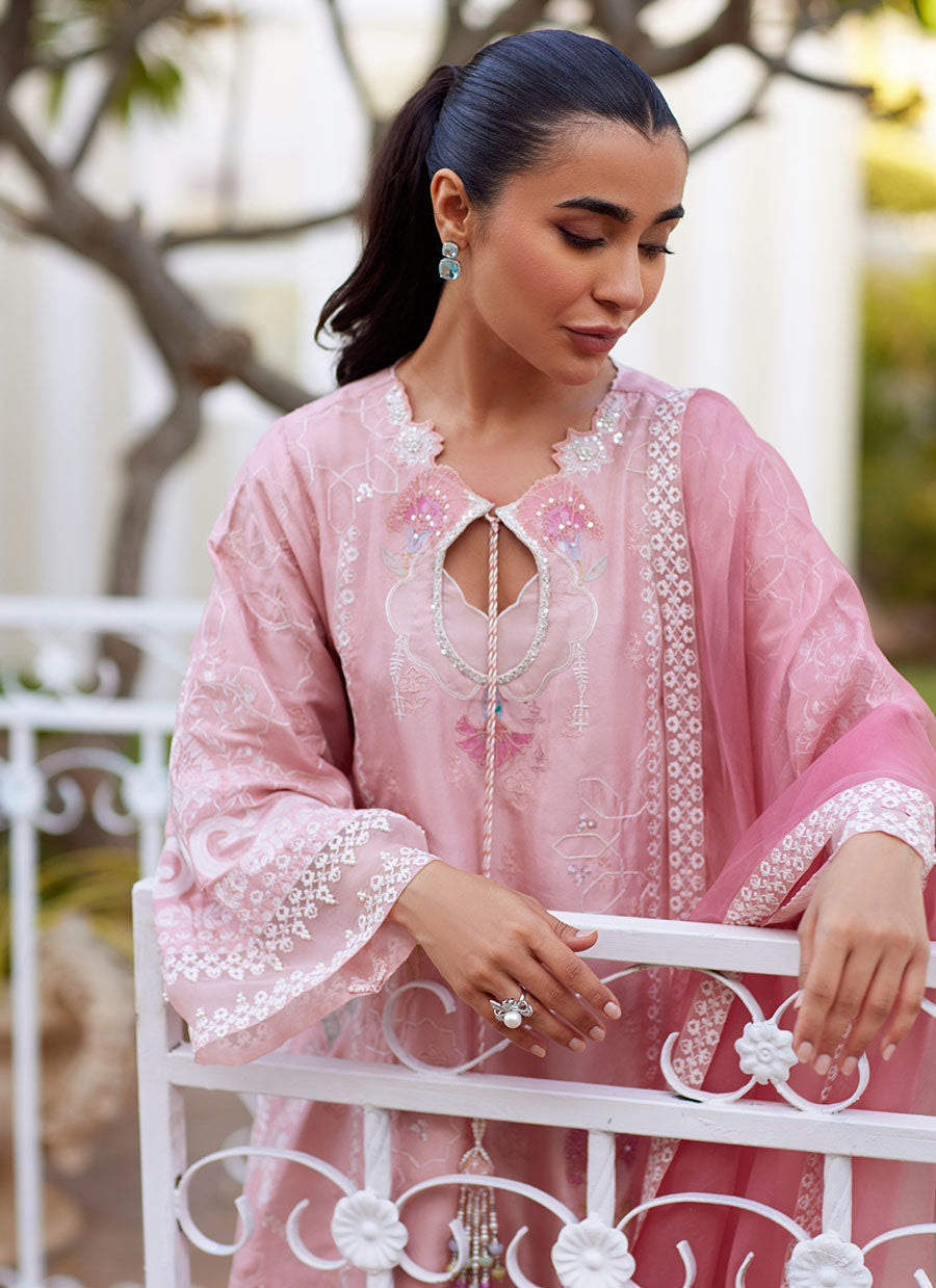 JOVIE TEA PINK SHIRT AND DUPATTA | Farah Talib Aziz 2025