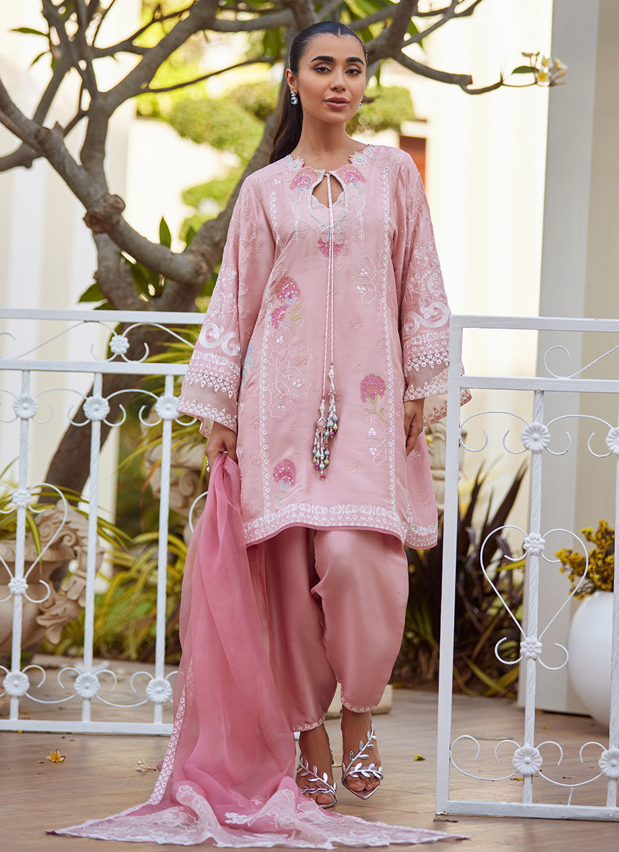 JOVIE TEA PINK SHIRT AND DUPATTA | Farah Talib Aziz 2025