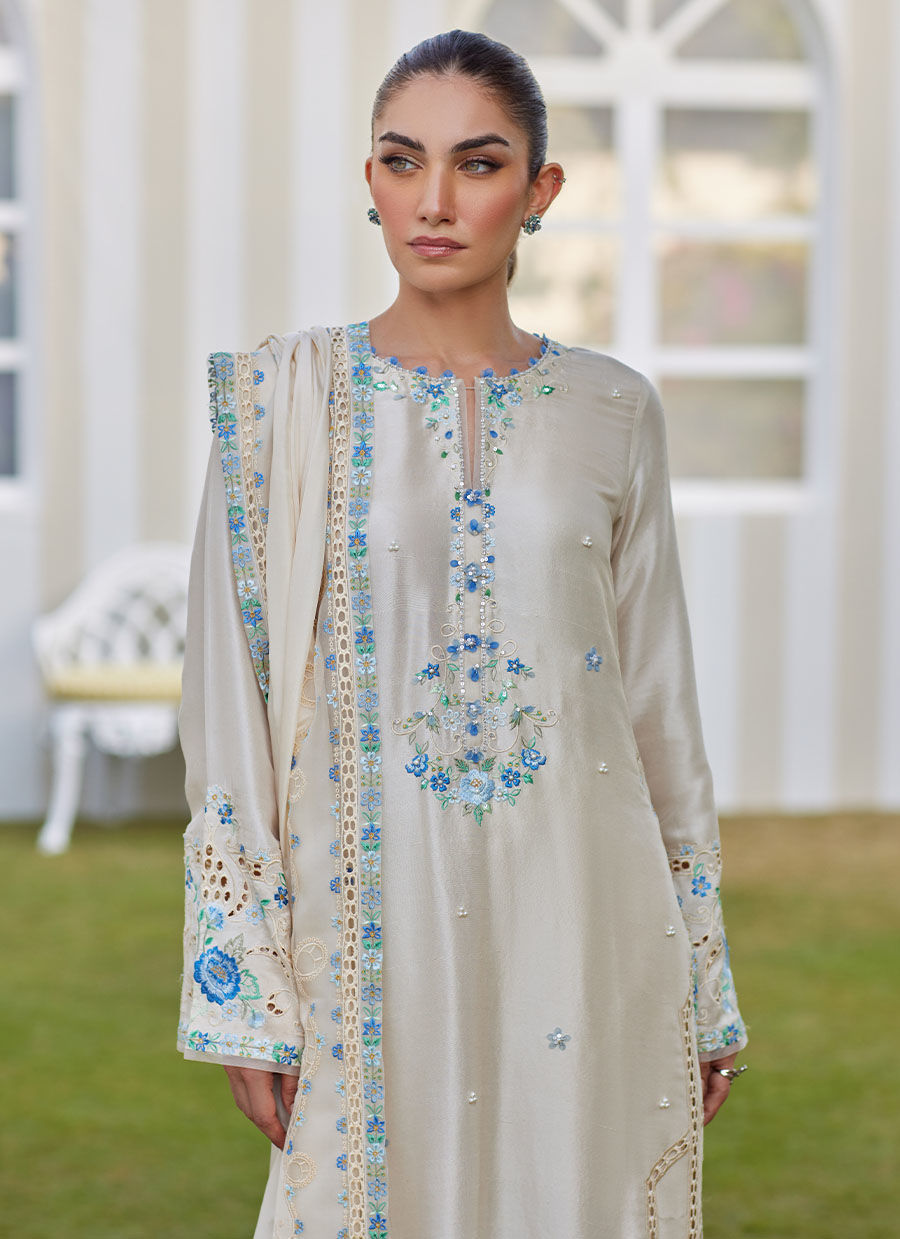 DELINA IVORY SHIRT AND DUPATTA | Farah Talib Aziz 2025