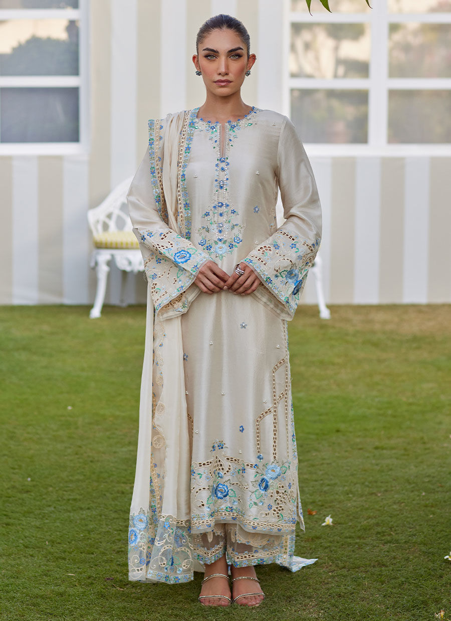 DELINA IVORY SHIRT AND DUPATTA | Farah Talib Aziz 2025