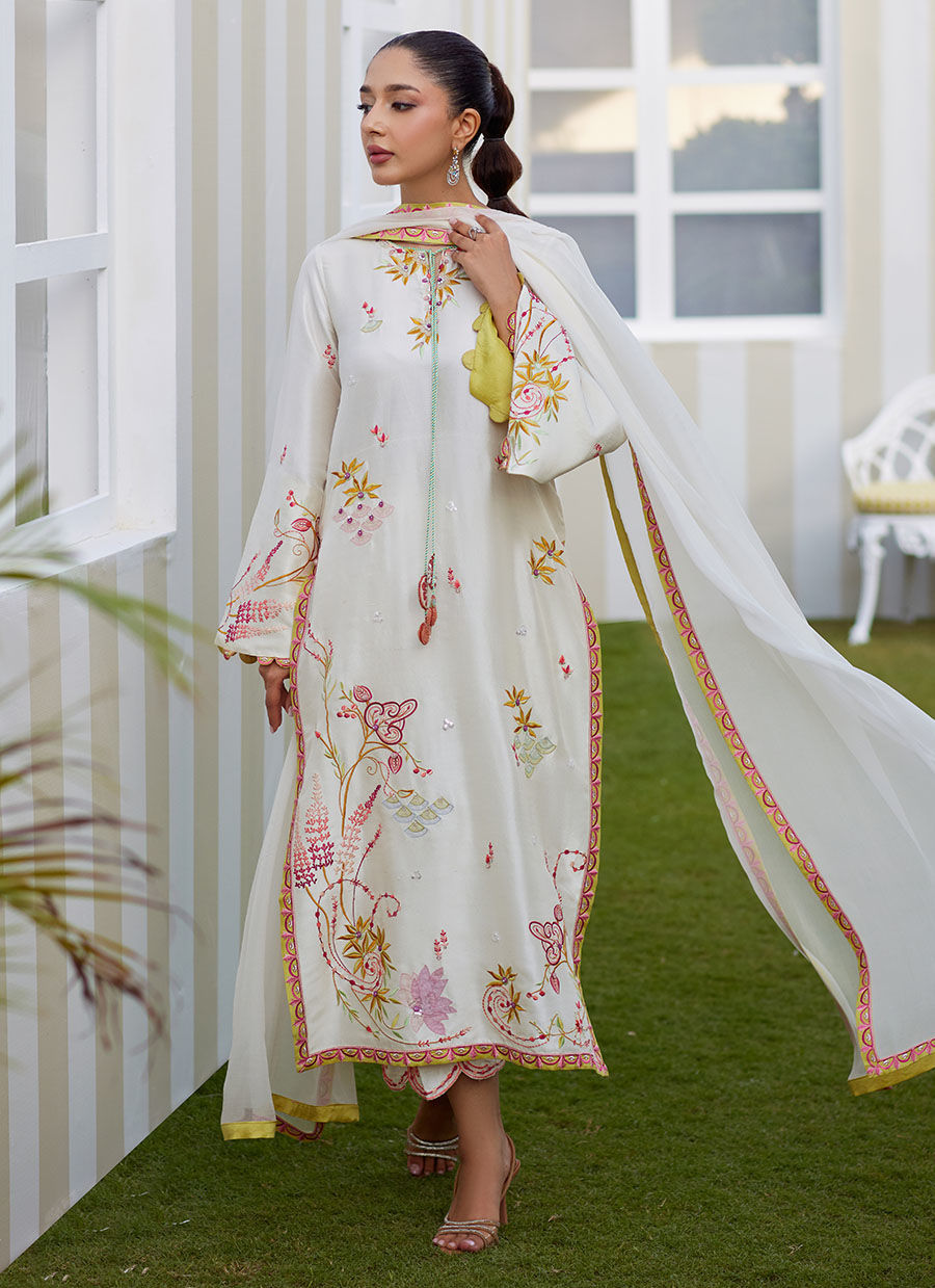 MIREZA IVORY SHIRT AND DUPATTA | Farah Talib Aziz 2025