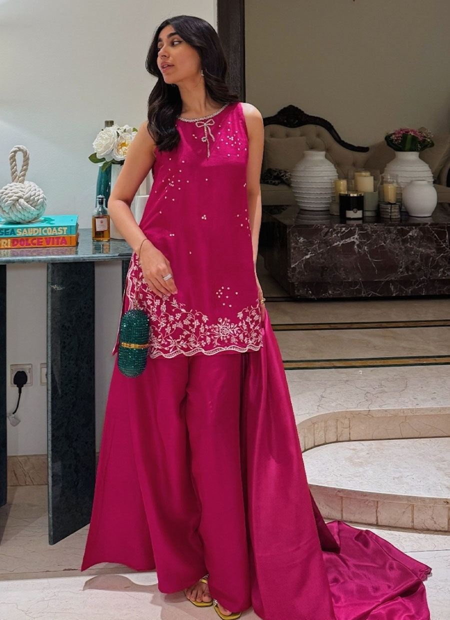 IZZY HOT PINK SHIRT AND DUPATTA | PRET | FARAH TALIB AZIZ