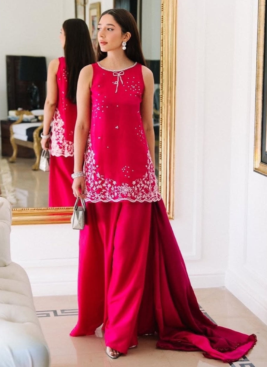 IZZY HOT PINK SHIRT AND DUPATTA | PRET | FARAH TALIB AZIZ