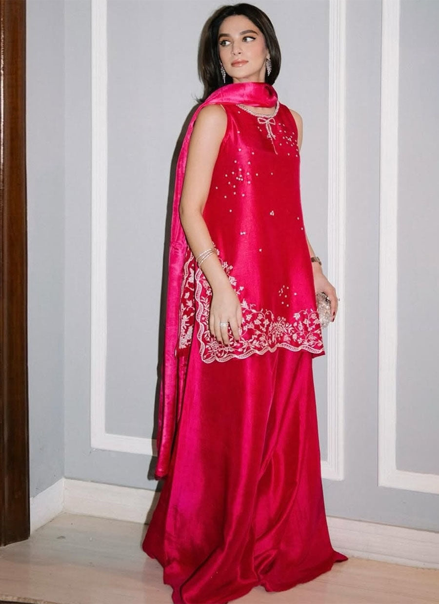 IZZY HOT PINK SHIRT AND DUPATTA | PRET | FARAH TALIB AZIZ