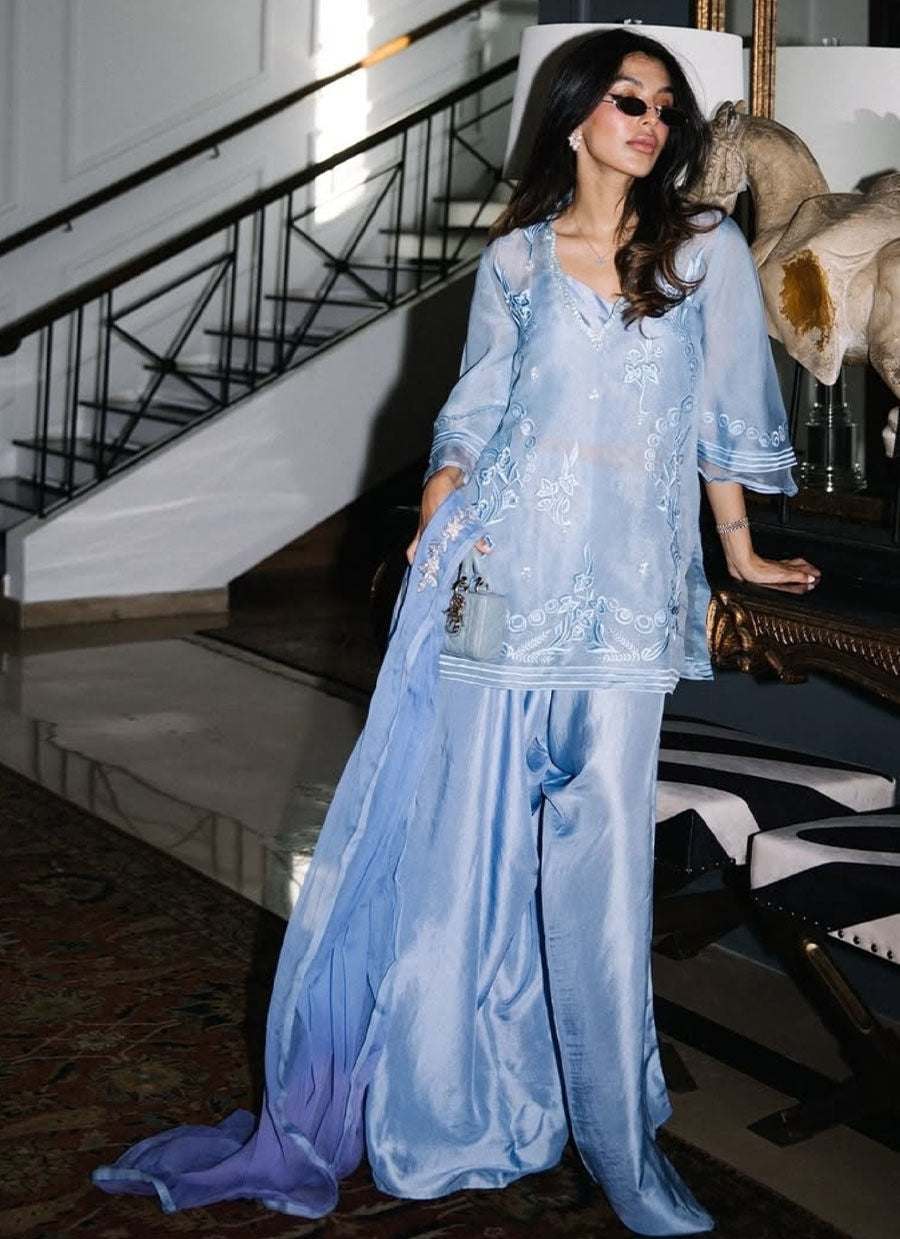 CASSIE PERIWINKLE SHIRT AND DUPATTA | PRET | FARAH TALIB AZIZ