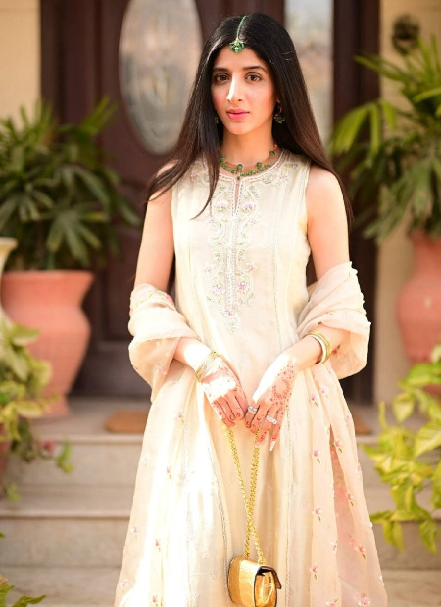 EVERLY CREAM SHIRT AND DUPATTA | PRET | FARAH TALIB AZIZ