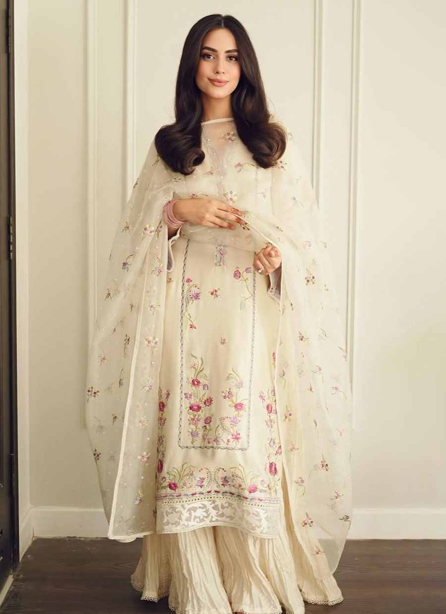 LEXIE IVORY SHIRT AND DUPATTA | PRET | FARAH TALIB AZIZ