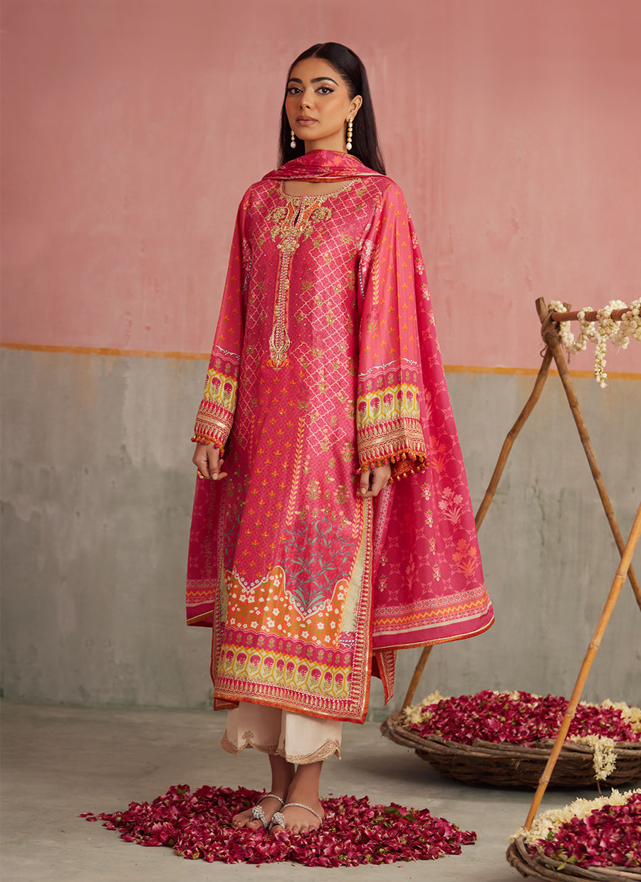 Selin Crimson Shirt And Dupatta | FARAH TALIB AZIZ