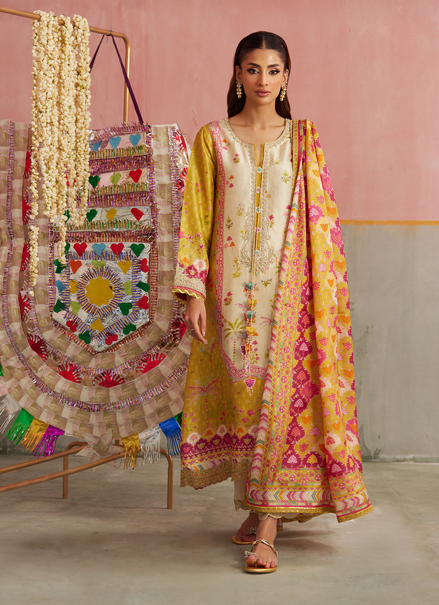 Arabella Kiwi Shirt And Dupatta | FARAH TALIB AZIZ