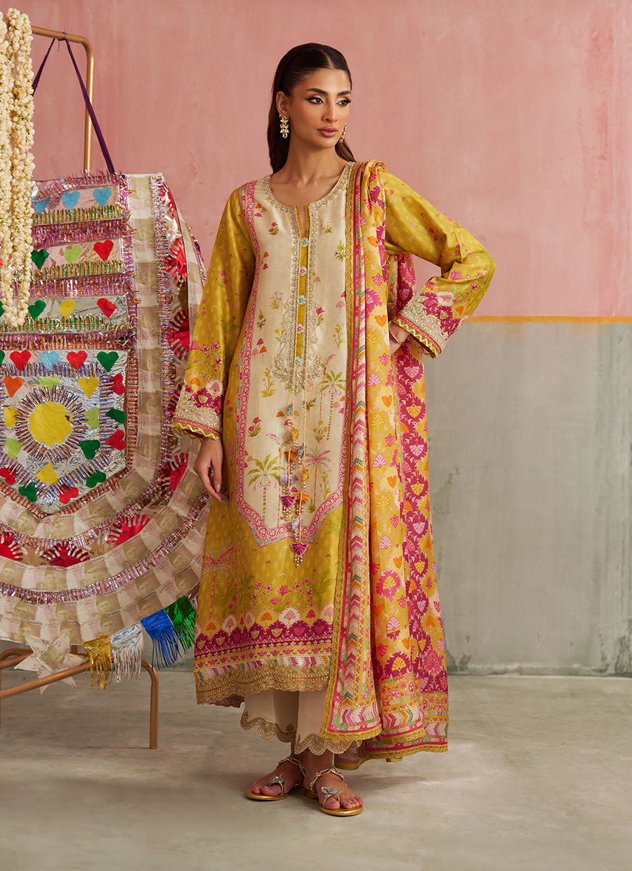 Arabella Kiwi Shirt And Dupatta | FARAH TALIB AZIZ