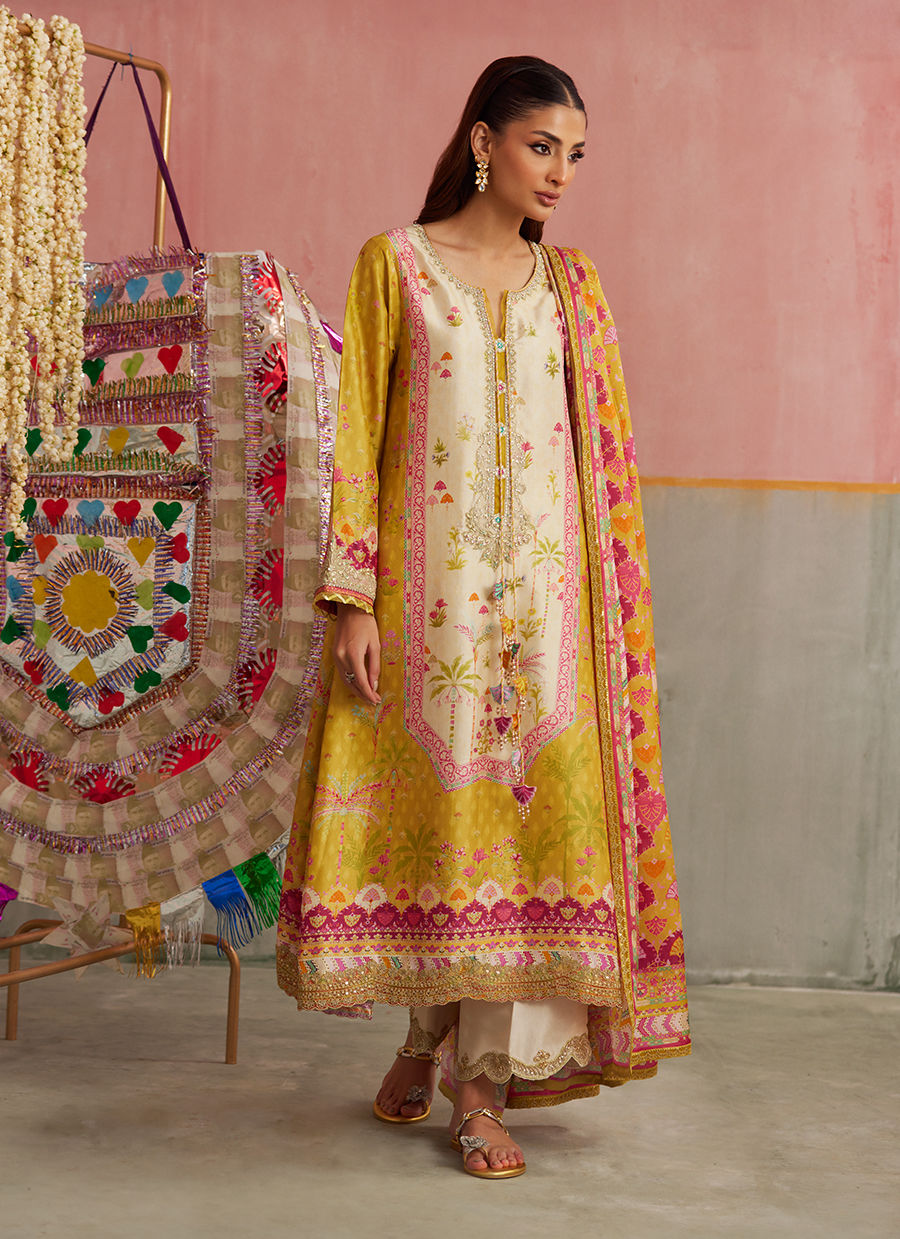 Arabella Kiwi Shirt And Dupatta | FARAH TALIB AZIZ