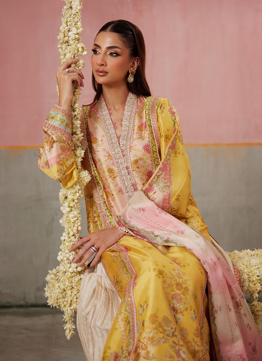 Mogra Buttercup Shirt And Dupatta | FARAH TALIB AZIZ