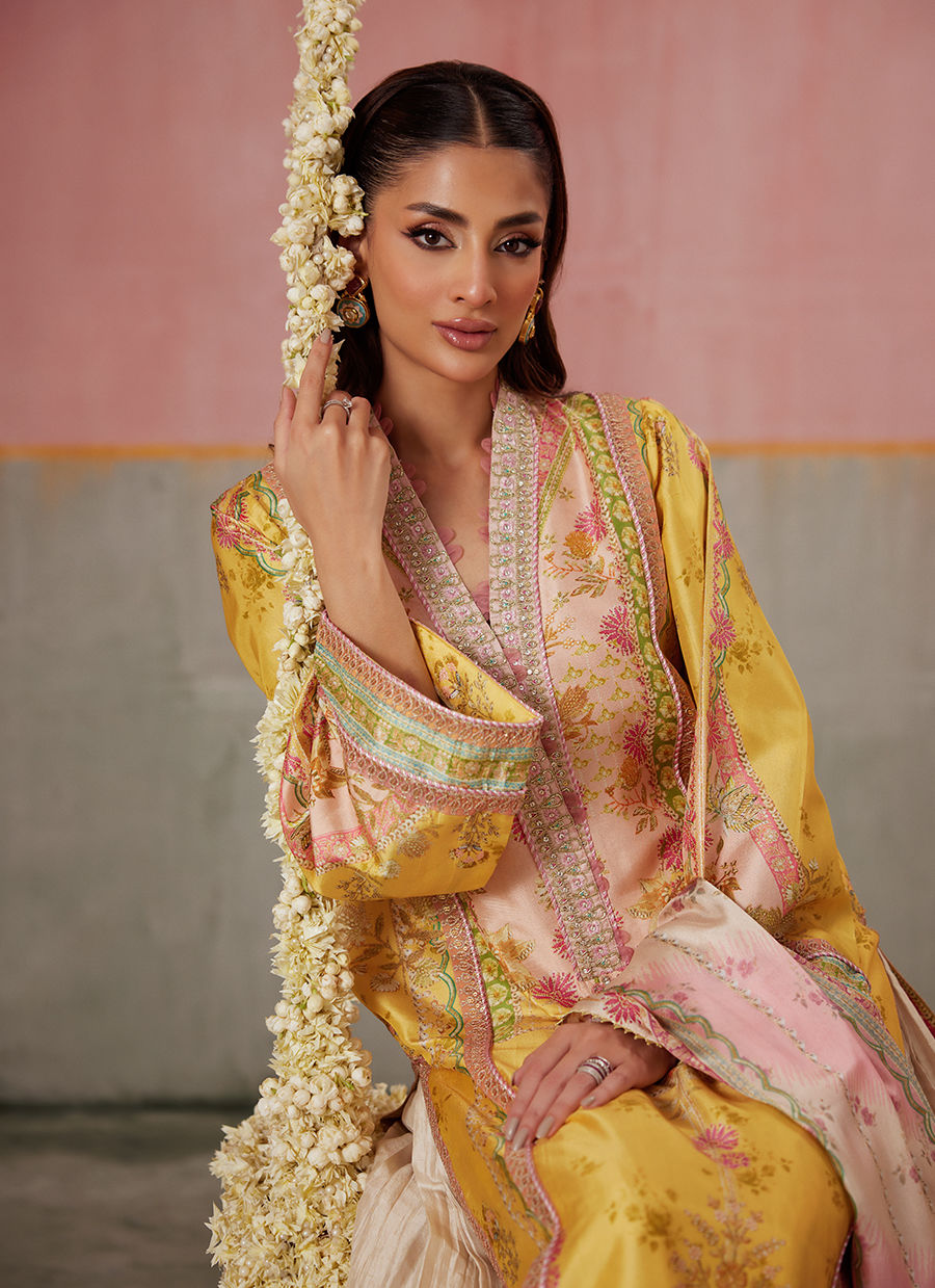 Mogra Buttercup Shirt And Dupatta | FARAH TALIB AZIZ