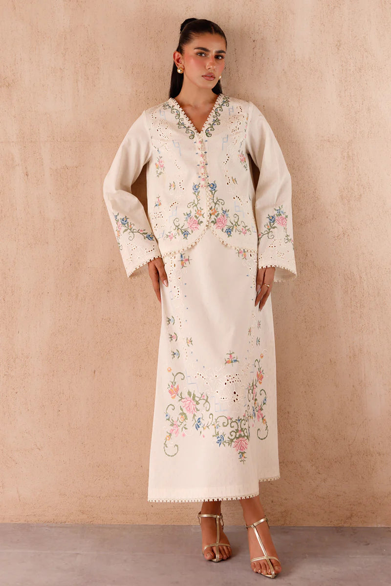 EP-02 ZENA | EMBROIDERED CO-ORD| Qalamkar
