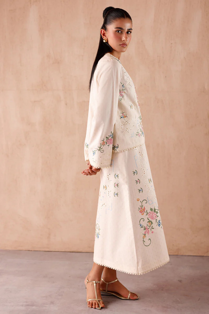 EP-02 ZENA | EMBROIDERED CO-ORD| Qalamkar