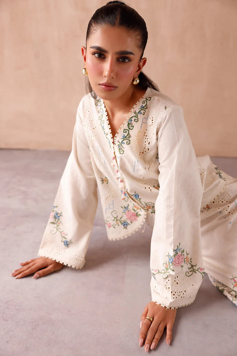EP-02 ZENA | EMBROIDERED CO-ORD| Qalamkar