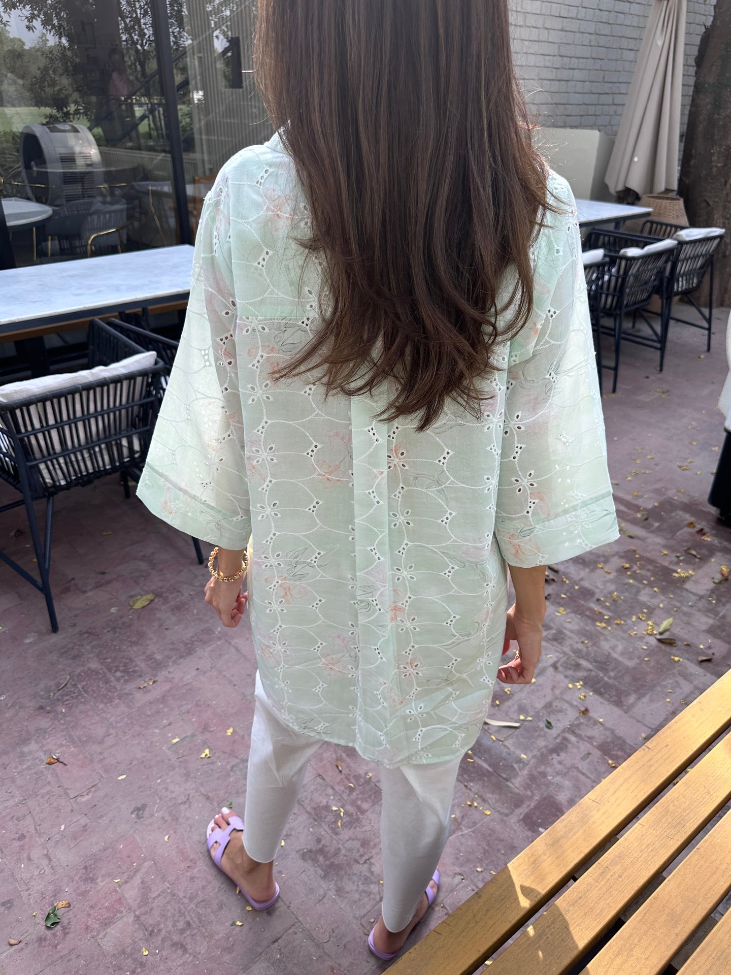 GREEN LAWN TOBY TUNIC WITH TULIP SHALWAR | Sak Atelier
