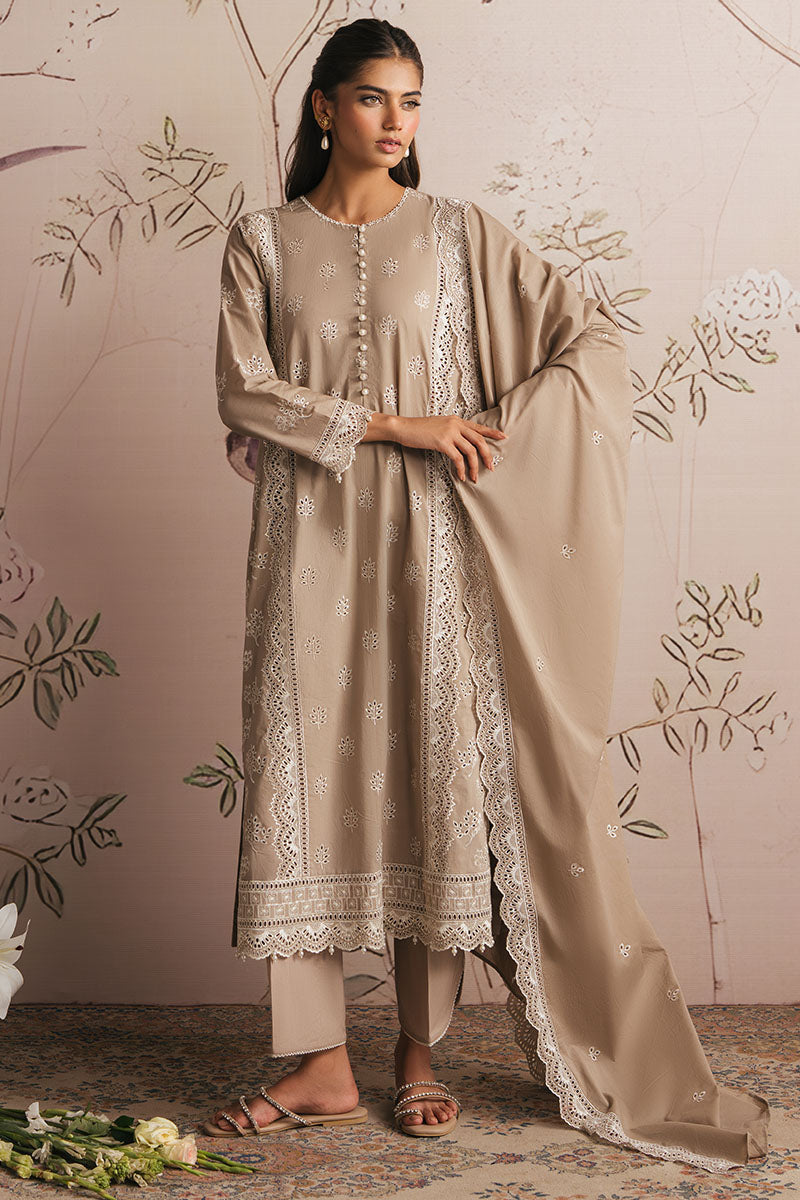 GRAY FOREST-3PC CHIKANKARI SUIT | Cross Stitch