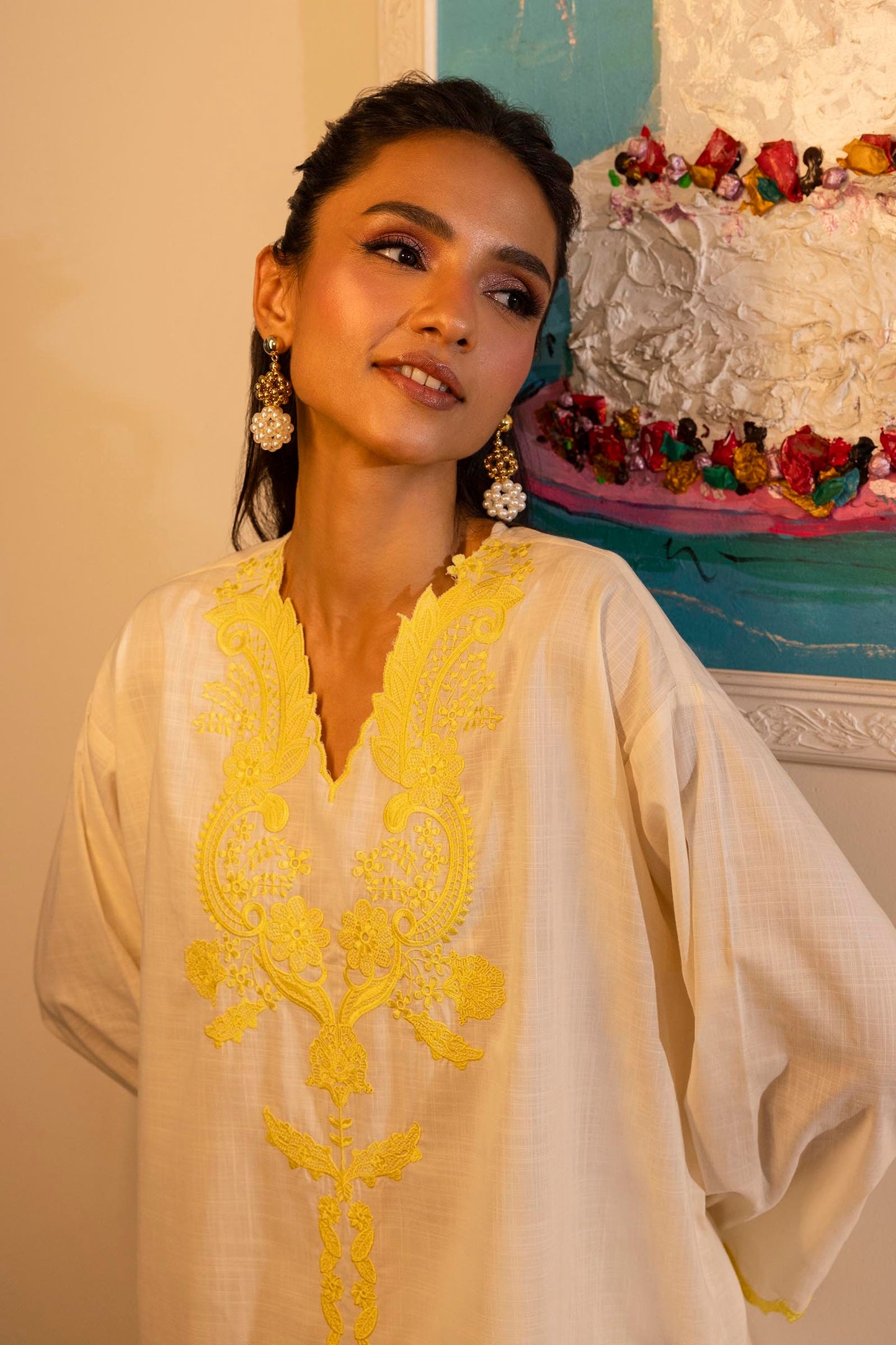 STITCHED ESSENTIAL SHIRT + BOTTOM SS25ESE259P2T | Sana Safinaz