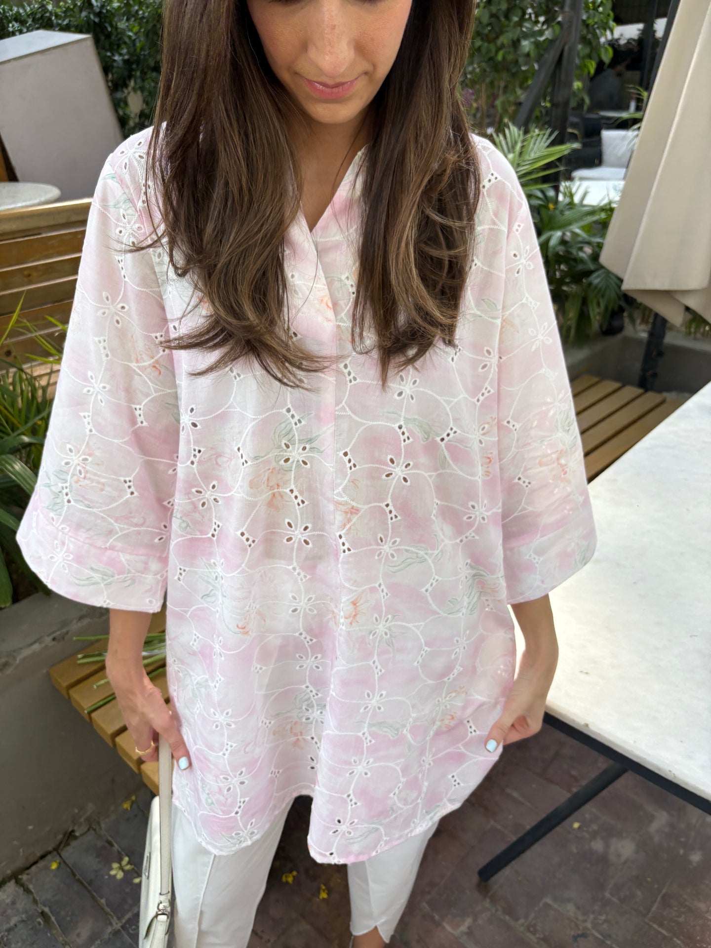 PINK LAWN TOBY TUNIC WITH TULIP SHALWAR | Sak Atelier