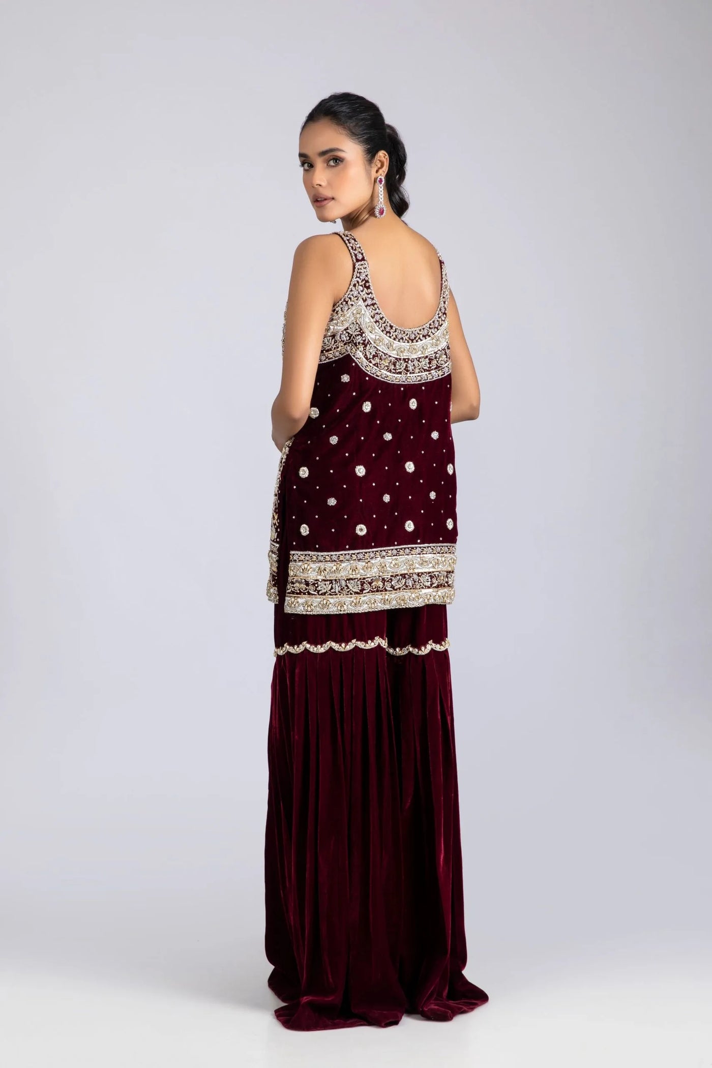 16012-Maroon | Velvet '25 | Ayesha Somaya