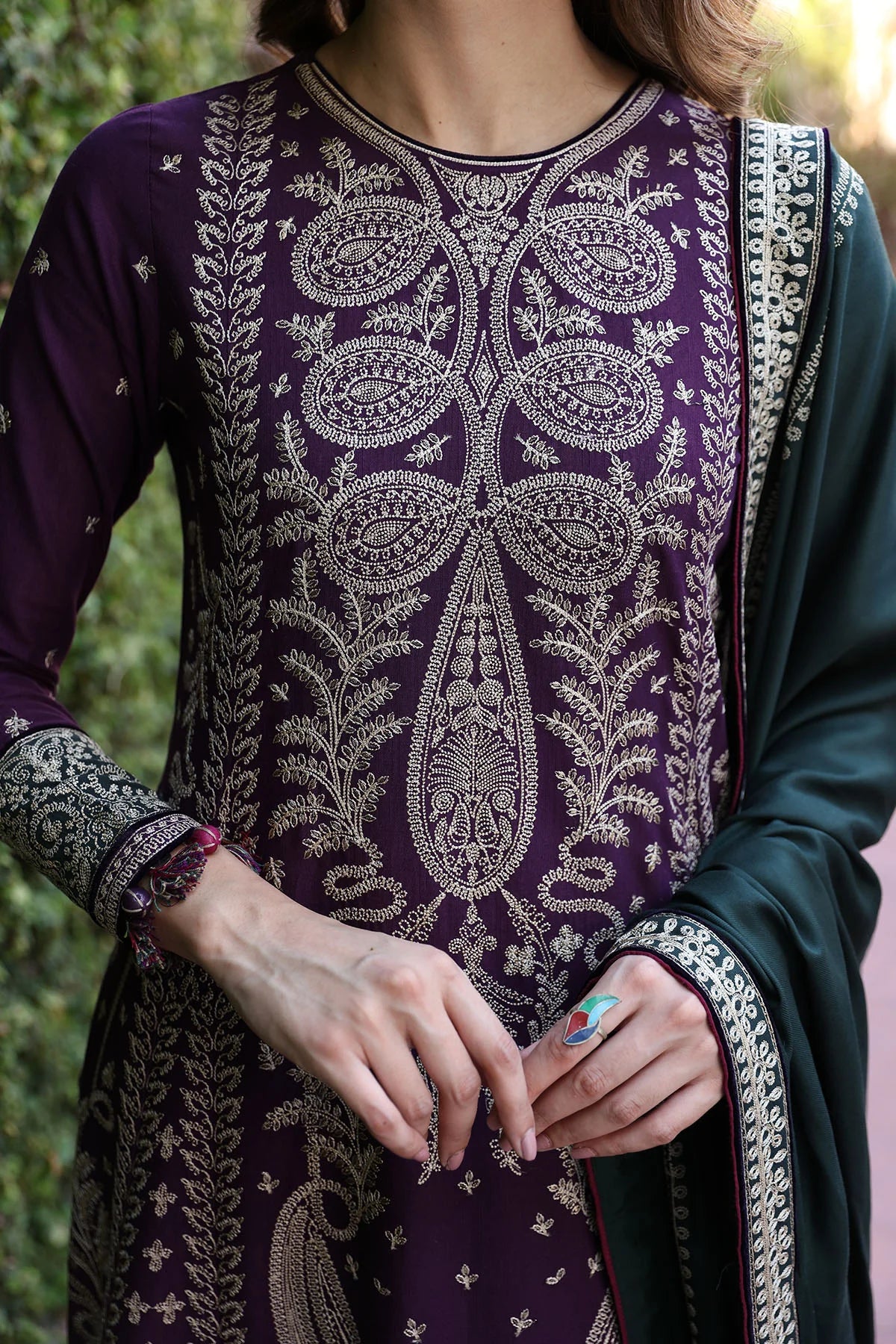 JZ-DW-D04-0 | EMBROIDERED SLUB KHADDA | Jazmin