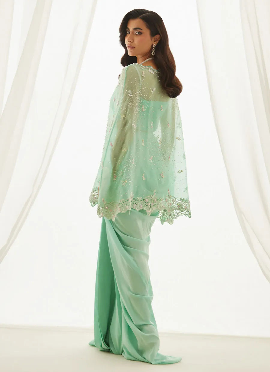 Calaya Aqua Cape, Bustier And Skirt | LUXE PRET' 25 | FARAH TALIB AZIZ