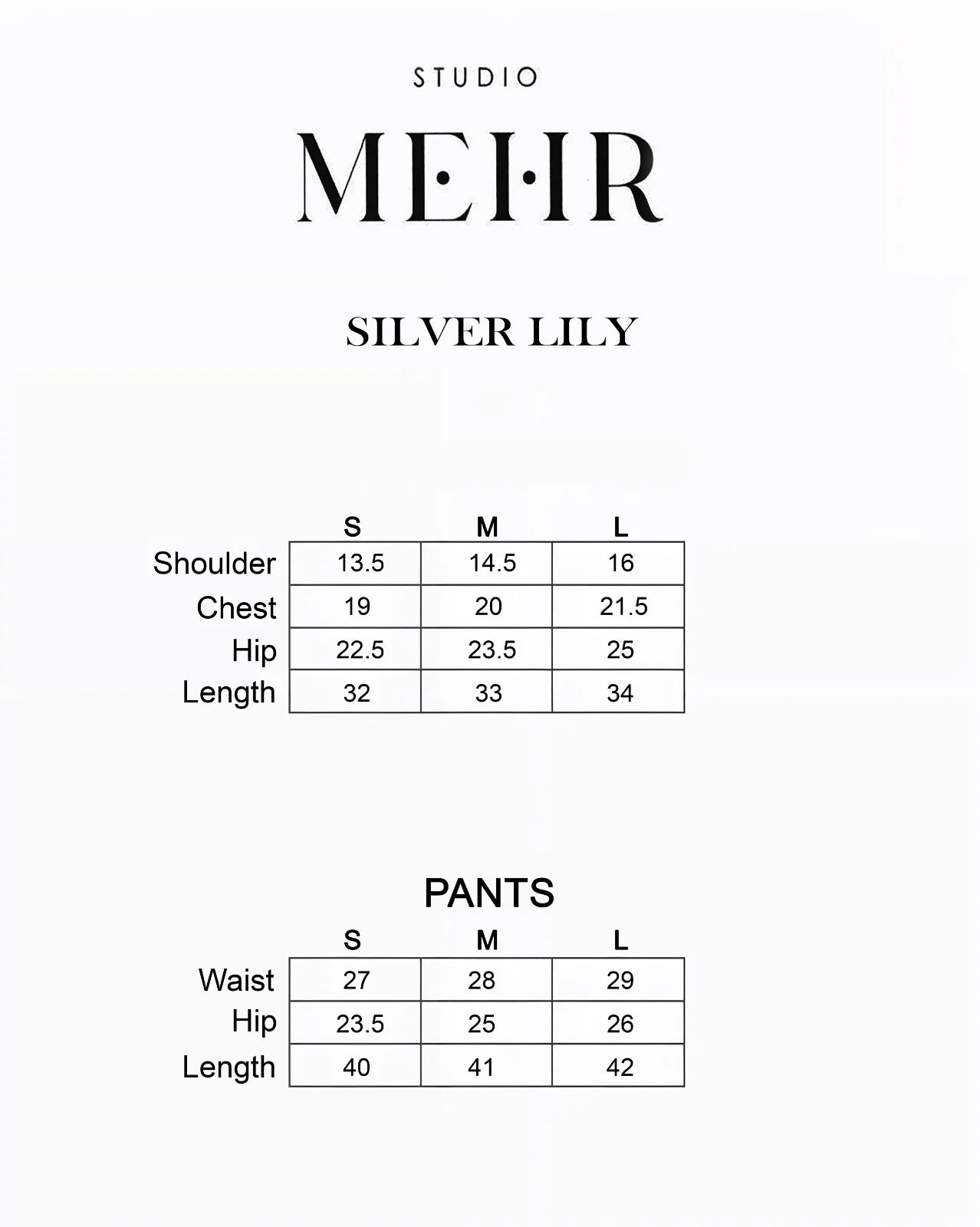 Silvery Lily Matching Set | Studio Mehr
